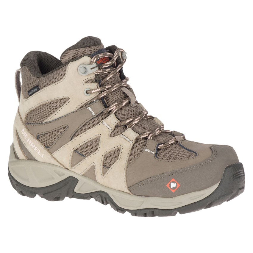 Bottes de Securite Merrell Siren Mid Waterproof Alloy Toe Marron Clair Femme | X.B.PEQD